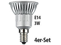 Luminea LED-Spot 3x 1W-LED, kaltweiß, E14, 250 lm, 4er-Set; LED-Spot E14 (tageslichtweiß) 