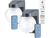 Luminea 2er Pack Solar-LED-Wandleuchte im Crackle-Glas-Design, PIR-Sensor,; LED-Solar-Fluter mit Bewegungsmelder LED-Solar-Fluter mit Bewegungsmelder LED-Solar-Fluter mit Bewegungsmelder LED-Solar-Fluter mit Bewegungsmelder 