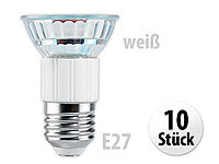 Luminea SMD-LED-Lampe E27, 48 LEDs, tageslichtweiß 5500K, 270-280 lm, 10er-Set