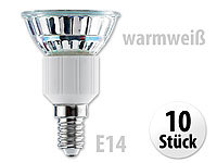 Luminea SMD-LED-Lampe, E14, 48 LEDs, warmweiß, 250 lm, 10er-Set; LED-Einbauspots 