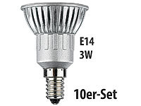 Luminea LED-Spot 3x 1W-LED, kaltweiß, E14, 250 lm, 10er-Set; LED-Spot E14 (tageslichtweiß) 