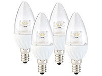 Luminea LED Kerze 4W, 300lm, E14, warmweiß 4er-Set
