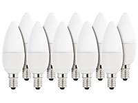 Luminea LED-Kerzenlampe, 6 W, E14, B35, 470 lm, tageslichtweiß, 10er-Set