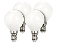 Luminea Retro-LED-Lampe, G45, 3 Watt, E14, 350 lm, 5000 K, weiß, 4er-Set