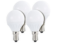 Luminea LED-Tropfen, 4 W, E14, 300 lm, 160°, P45-P, tageslichtweiß, 4-er Set