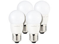 Luminea LED-Tropfen, E27, 5,5 W, 470 lm, 160°, 6.400 K tageslichtweiß, 4er-Set