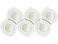 Luminea Einbau-Leuchten-Set mit 6 GU10-LED-Spots, 6 Einbaurahme & 10 Fassungen