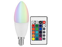 Luminea COB-LED-Kerze mit RGB-Farben und Fernbedienung, 3 Watt; LED-Tropfen E27 (warmweiß) LED-Tropfen E27 (warmweiß) 