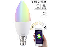 Luminea WLAN-LED-Lampe, kompat. zu Alexa & Google Assistant, E14
