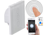 Luminea Home Control Touch-Lichtschalter & Dimmer, komp. zu Amazon Alexa & Google Assistant; WLAN-Lichttaster WLAN-Lichttaster WLAN-Lichttaster WLAN-Lichttaster 