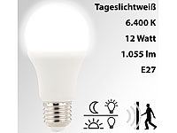 Luminea E27-LED-Lampe mit Radar-Bewegungs & Lichtsensor, 12 W, tageslichtweiß; LED-Tropfen E27 (warmweiß) LED-Tropfen E27 (warmweiß) 
