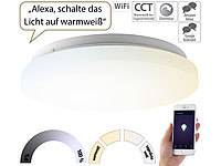 Luminea Home Control WLAN-LED-Deckenleuchte für Amazon Alexa & Google Assistant, CCT, 24 W; WLAN-LED-Lampen E27 RGBW WLAN-LED-Lampen E27 RGBW WLAN-LED-Lampen E27 RGBW WLAN-LED-Lampen E27 RGBW 