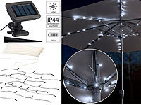 Luminea Solar-LED-Sonnenschirm-Lichterkette mit 8 Strängen und 72 LEDs, IP44; Solar-LED-Wandlichter mit Nachtlicht-Funktion Solar-LED-Wandlichter mit Nachtlicht-Funktion Solar-LED-Wandlichter mit Nachtlicht-Funktion Solar-LED-Wandlichter mit Nachtlicht-Funktion 