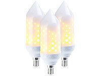 Luminea 3er-Set LED-Flammen-Lampen, realistisches Flackern, E14, 5W, 304lm, A+