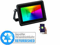 Luminea Home Control WLAN-RGB-CCT-Fluter, App, Sprachsteuerung, Versandrückläufer