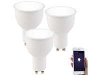 Luminea 3er-Set WLAN-LED-Lampen GU10, komp. mit Alexa, tageslichtweiß, F; LED-Spots GU10 (warmweiß) LED-Spots GU10 (warmweiß) 