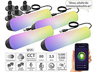 Luminea Home Control 4er-Set WLAN-USB-Stimmungsleuchte mit RGB+CCT-LEDs, App, 80 lm, 3,5 W; WLAN-LED-Lampen E27 RGBW WLAN-LED-Lampen E27 RGBW WLAN-LED-Lampen E27 RGBW WLAN-LED-Lampen E27 RGBW 