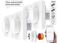 Luminea Home Control 4er-Set WLAN-Unterputz-Lichtschalter & Dimmer, Dreh & Drück-Funktion