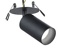 Luminea Schwenkbarer Alu-Wand & Deckenspot, GU10-Fassung, 1-flammig, schwarz; LED-Spots GU10 (warmweiß) LED-Spots GU10 (warmweiß) LED-Spots GU10 (warmweiß) LED-Spots GU10 (warmweiß) 