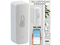 Luminea Home Control WLAN-Temperatur & Luftfeuchtigkeits-Sensor mit App & Sprachsteuerung; WLAN-Gateways mit Bluetooth, WLAN-Universal-Fernbedienungen mit Display, App, Thermo- und Hygrometer WLAN-Gateways mit Bluetooth, WLAN-Universal-Fernbedienungen mit Display, App, Thermo- und Hygrometer WLAN-Gateways mit Bluetooth, WLAN-Universal-Fernbedienungen mit Display, App, Thermo- und Hygrometer WLAN-Gateways mit Bluetooth, WLAN-Universal-Fernbedienungen mit Display, App, Thermo- und Hygrometer 