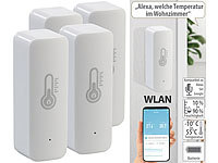 Luminea Home Control WLAN-Temperatur & Luftfeuchtigkeits-Sensor mit App, 4er-Set; WLAN-Gateways mit Bluetooth, WLAN-Universal-Fernbedienungen mit Display, App, Thermo- und Hygrometer WLAN-Gateways mit Bluetooth, WLAN-Universal-Fernbedienungen mit Display, App, Thermo- und Hygrometer WLAN-Gateways mit Bluetooth, WLAN-Universal-Fernbedienungen mit Display, App, Thermo- und Hygrometer WLAN-Gateways mit Bluetooth, WLAN-Universal-Fernbedienungen mit Display, App, Thermo- und Hygrometer 