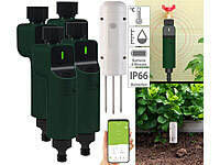 Luminea Home Control 4x ZigBee-Bewässerungscomputer + 1x Boden-Feuchte & Temperatursensor