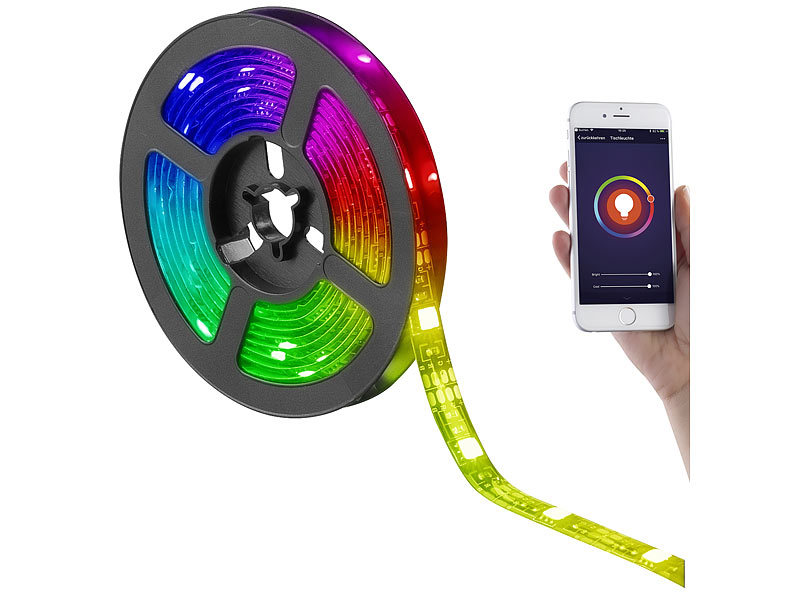 ; RGB-LED-Lichterdrähte mit WLAN, App- und Sprach-Steuerung 