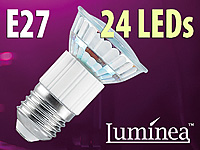 Luminea SMD-LED-Lampe, E27, 24 LEDs, rot, 33 lm