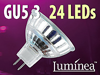 Luminea SMD-LED-Lampe, GU5.3, 24 LEDs, tageslichtweiß, 130 lm; LED-Spots GU10 (warmweiß), LED-Tropfen E27 (tageslichtweiß) 