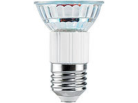 Luminea SMD-LED-Lampe, E27, 48 LEDs, kaltweiß, 270 lm; LED-Tropfen E27 (warmweiß) 
