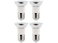 Luminea SMD-LED-Lampe mit Farbwechsler, E27, 48 LEDs, 190 lm, 4er-Set; LED-Tropfen E27 (tageslichtweiß) 