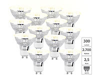 Luminea 12er-Set LED-Spotlights im Glasgehäuse, warmweiß, 300 Lumen; LED-Tropfen E27 (warmweiß) LED-Tropfen E27 (warmweiß) LED-Tropfen E27 (warmweiß) LED-Tropfen E27 (warmweiß) 