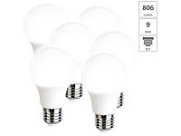 Luminea 6er-Set LED-Lampen, tageslichtweiß, 806 Lumen, 220°, F; LED-Tropfen E27 (warmweiß) LED-Tropfen E27 (warmweiß) LED-Tropfen E27 (warmweiß) LED-Tropfen E27 (warmweiß) 