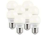 Luminea 8er-Set LED-Lampen, E27, 3 Watt, G45, 240 Lumen, E; LED-Spots GU10 (warmweiß) LED-Spots GU10 (warmweiß) LED-Spots GU10 (warmweiß) LED-Spots GU10 (warmweiß) 