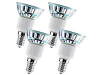 Luminea SMD-LED-Lampe mit Farbwechsler, E27, 48 LEDs, 190 lm, 4er-Set; LED-Tropfen E27 (tageslichtweiß) 