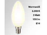 Luminea SMD-LED-Kerzenlampe, 3 W, E14, B35, 150 lm, warmweiß