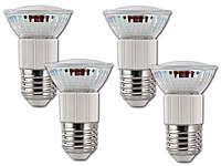 Luminea LED-Spot, dimmbar, E27, 60 LEDs, 3,3 Watt, weiß, 320 lm,120°, 4er-Set