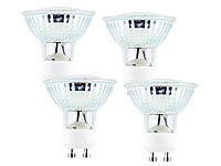 Luminea LED-Spotlight, Glasgehäuse, GU10, 3,3 W, 320lm,5000K, dimmbar, 4er-Set