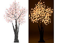 Luminea LED-Deko-Kirschbaum, 384 beleuchtete Blüten, 150 cm, für innen & außen; COB-LED-Wand- & Bodenstrahler mit Erdspieß COB-LED-Wand- & Bodenstrahler mit Erdspieß COB-LED-Wand- & Bodenstrahler mit Erdspieß COB-LED-Wand- & Bodenstrahler mit Erdspieß 
