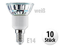 Luminea SMD-LED-Lampe, E14, 48 LEDs, weiß, 270-280 lm, 10er-Set; LED-Spot E14 (tageslichtweiß) 