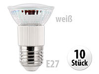 Luminea LED-Spot, dimmbar, E27, 60 LEDs, 3,3 W, weiß, 320 lm, 120°, 10er-Set