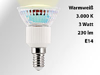 Luminea LED-Spot, Sockel E14, 3 Watt, 230 Lumen, warmweiß (3000 K)