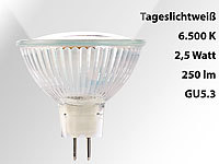 Luminea LED-Spotlight mit Glasgehäuse GU5.3, 3 W, 12V, 250lm, tageslichtweiß; LED-Spots GU10 (warmweiß), LED-Tropfen E27 (tageslichtweiß) LED-Spots GU10 (warmweiß), LED-Tropfen E27 (tageslichtweiß) 