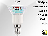 Luminea LED-Spot E14, 3,3 Watt, weiß, 5000 K, 320 lm, dimmbar; LED E14 Spotlampen LED E14 Spotlampen LED E14 Spotlampen 