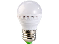 Luminea LED-Lampe E27, 3 W, weiß, 5000 K, 4er-Set; LED-Tropfen E27 (warmweiß) 