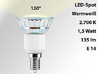 Luminea LED-Spot E14, 1,5W, warmweiß 2700K, 135 lm