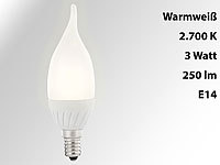 Luminea Geschwungene LED-Kerzenlampe, 3 W, E14, Ba35-P, warmweiß