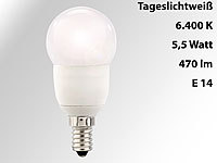 Luminea LED-Tropfen, E14, 5,5 W, 470 lm, 160°, 6.400 K tageslichtweiß