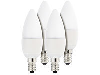 Luminea LED-Kerzenlampe, 6 W, E14, B35, 470 lm, tageslichtweiß, 4er-Set