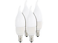 Luminea Geschwungene LED-Kerzenlampe, 6 W, E14, Ba35, tageslichtweiß, 4er-Set